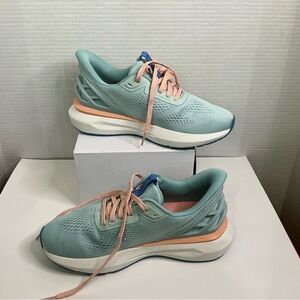 Women's Mint Athletic Running Sneakers with Peach Accents